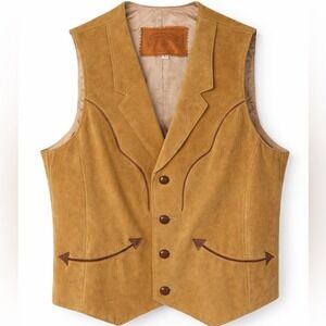 Vintage William Barry Brandon Colorado Suede Leather Western Heritage Vest M/42